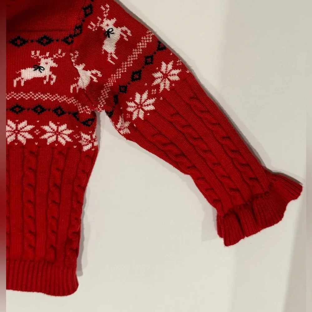 Janie and Jack Christmas Holiday Reindeer Sweater Top